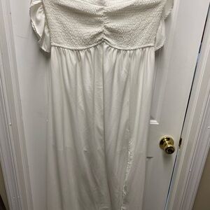Ivory Smocked Maxi Dress